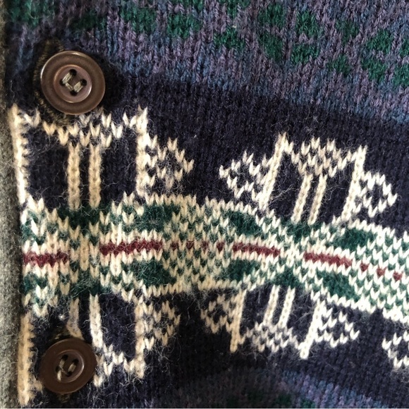 Vintage Cozy Cottagecore Coastal Nordic Cardigan Vest Medium - Picture 4 of 5